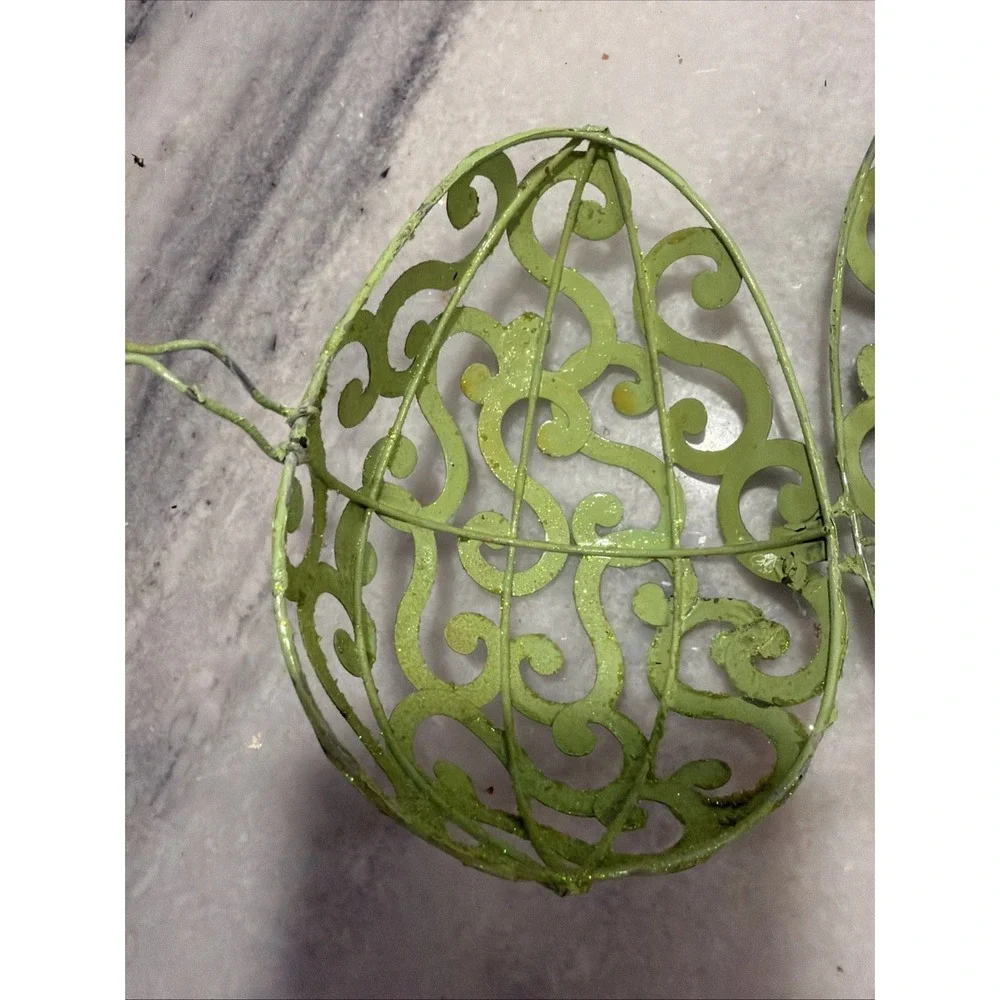 Set‎ Of 6Vintage Pier 1 Metal Scroll Glitter Eggs Easter 003